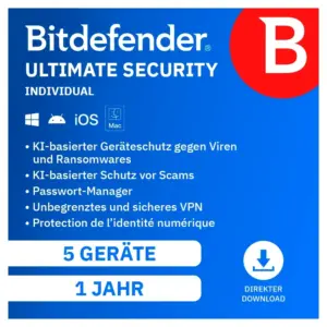 Bitdefender Ultimate Security 5 Geräte, 1 Jahr